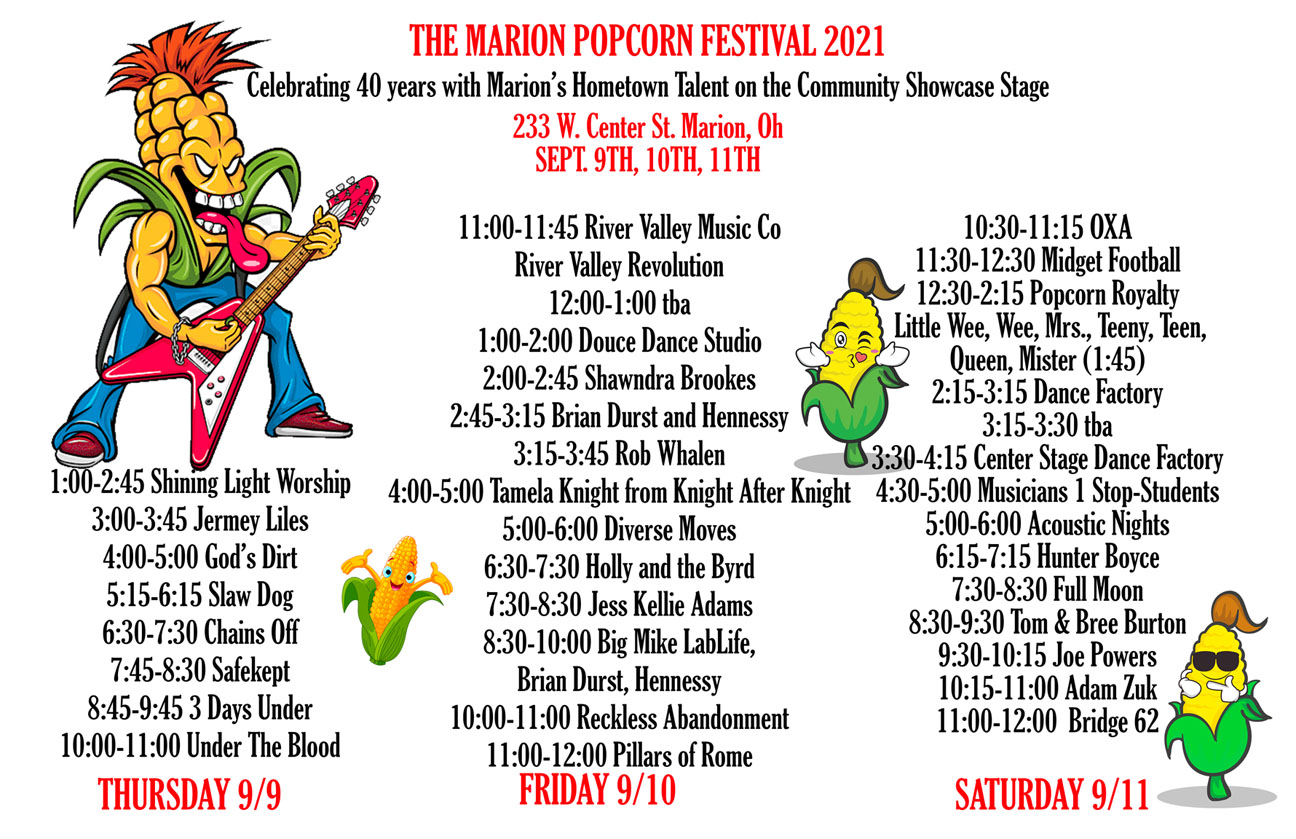 Community Showcase Stage Marion Popcorn Festival