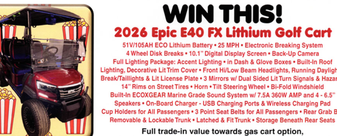 Enter to Win a Golf Cart